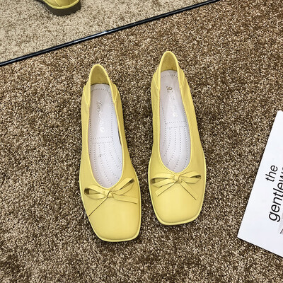 Summer Bean Shoes Womens Square Head Shallow Butterfly Knot Work Shoes Womens Flat Bottom Soft sole Single Shoes
Summer Bean Shoes Womens Square Head Shallow Butterfly Knot Work Shoes Womens Flat Bottom Soft sole Single Shoes