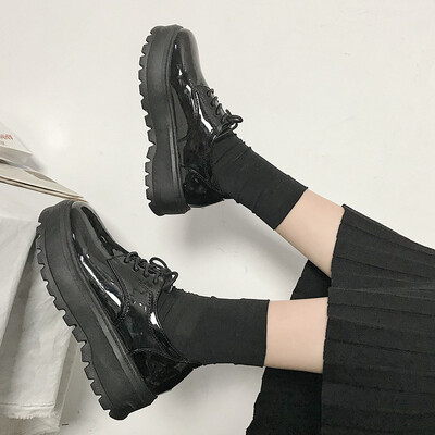 Thick bottom muffin heel low upper shoes waterproof platform with round head leisure bright leather shoes student shoes tide shoes
Thick bottom muffin heel low upper shoes waterproof platform with round head leisure bright leather shoes student shoes tide shoes