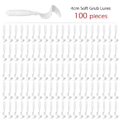 100pcs 4cm Soft Artificial Fishing Lures Swimbait Tail Grub Lures Worm Moggot Grub Lures Baits
100pcs 4cm Soft Artificial Fishing Lures Swimbait Tail Grub Lures Worm Moggot Grub Lures Baits