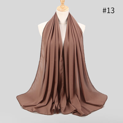 Elegant style ladies monochrome lace stitching scarf supply source pearl chiffon scarf Muslim MSL037
Elegant style ladies monochrome lace stitching scarf supply source pearl chiffon scarf Muslim MSL037