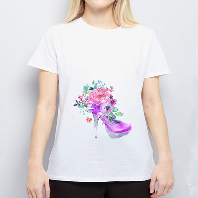 Nomeni Women Personality High Heel Cartoon Print Round Neck Short Sleeved White T-shirt
Nomeni Women Personality High Heel Cartoon Print Round Neck Short Sleeved White T-shirt