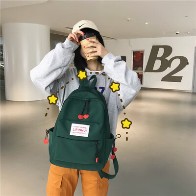 Ins schoolbag female Korean high school students campus simple Joker Mori ancient feeling girl light backpack 
Ins schoolbag female Korean high school students campus simple Joker Mori ancient feeling girl light backpack