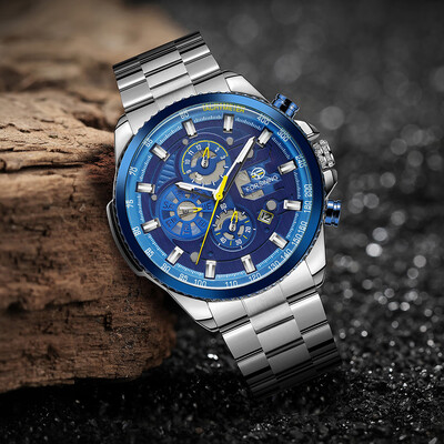 Gobestart Dashboard Three Eyes Six Needle Automatic Mechanical Mens Steel Belt Watch
Gobestart Dashboard Three Eyes Six Needle Automatic Mechanical Mens Steel Belt Watch