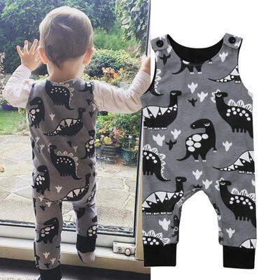 Newborn Infant Baby Boy Girl Dinosaur Romper Jumpsuit Bodysuit Clothes Outfits
