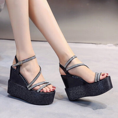 Long-legged super high-heeled sandals lady slope heel waterproof platform Sexy Princess shoes fairy wind Roman water drill
Long-legged super high-heeled sandals lady slope heel waterproof platform Sexy Princess shoes fairy wind Roman water drill
