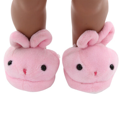 YIWULA18 Inch Doll Pink Bunny Cute Animal Plush Slippers