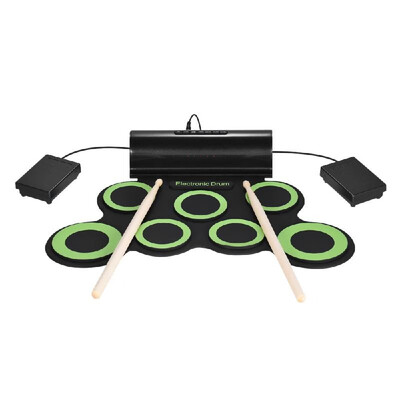 Portable Digital Mono Electronic Drum Set Kit 7 Silicon Pads Built-in Speaker USB Powered with Drumsticks Foot Pedals 35mm Audio
Portable Digital Mono Electronic Drum Set Kit 7 Silicon Pads Built-in Speaker USB Powered with Drumsticks Foot Pedals 35mm Audio