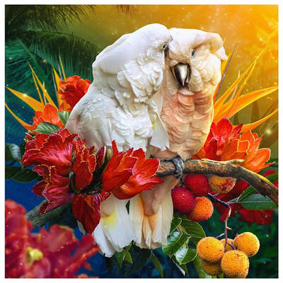 5D DIY Full Drill Diamond Painting Parrot Lovers Cross Stitch Embroidery