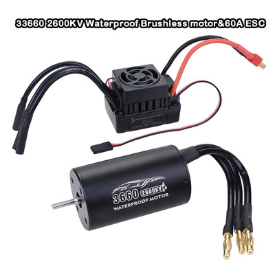 Tailored SURPASS 3660 26003300KV Waterproof Brushless motor&60A ESC For 110 RC Car