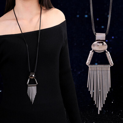 Fringed fashion wild long necklace ladies pendant
