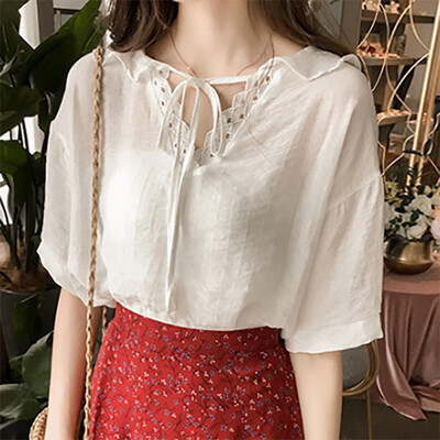 Womens Simple Tops Casual V Neck Solid Color Short Sleeve Lace Up Cotton & Linen T-Shirt Linen Short Sleeve T-Shirt
Womens Simple Tops Casual V Neck Solid Color Short Sleeve Lace Up Cotton & Linen T-Shirt Linen Short Sleeve T-Shirt