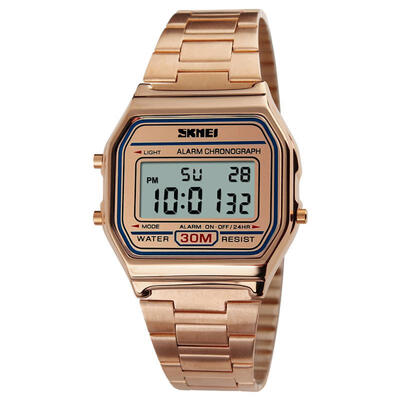 SKMEI 30m Waterproof Square Dial Digital Wristwatch Mens Watch With Stainless Steel Strap
SKMEI 30m Waterproof Square Dial Digital Wristwatch Mens Watch With Stainless Steel Strap