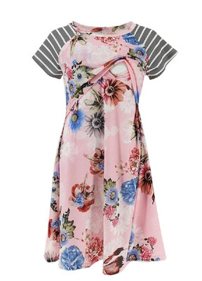 Loose Style Round Neck Printed Maternity Dress 
Loose Style Round Neck Printed Maternity Dress