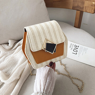 Sen temperament chain Messenger bag female simple contrast color woven bag 2019 new fashion wild striped shoulder bag
Sen temperament chain Messenger bag female simple contrast color woven bag 2019 new fashion wild striped shoulder bag