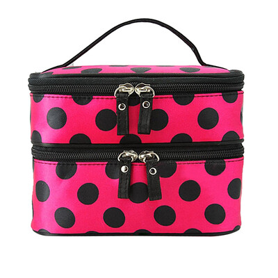 Dual Layer Cosmetic Dot Beauty Makeup Portable Case Toiletry Bag Organizer 
Dual Layer Cosmetic Dot Beauty Makeup Portable Case Toiletry Bag Organizer