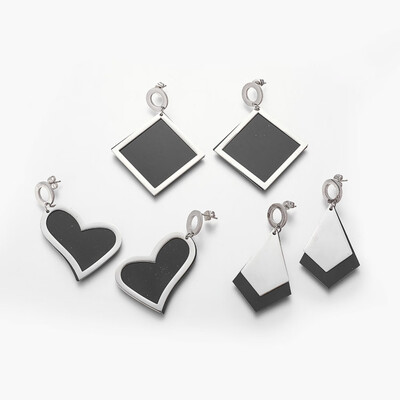 304 Stainless Steel Stud Earrings with Plastic Mixed Shapes Stainless Steel Color 4358mm Pendant 3444x1845x2mm Pin 07
304 Stainless Steel Stud Earrings with Plastic Mixed Shapes Stainless Steel Color 4358mm Pendant 3444x1845x2mm Pin 07