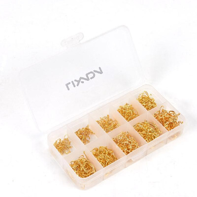 Lixada 600pcs Fish Jig Hooks with Hole Fishing Tackle Box 3 -12 10 Sizes Carbon Steel Gold Golden
Lixada 600pcs Fish Jig Hooks with Hole Fishing Tackle Box 3 -12 10 Sizes Carbon Steel Gold Golden