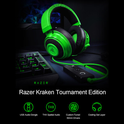 Razer Kraken Tournament Edition Gaming Headset Headphone Earphone THX Spatial Audio Full Audio Control Cooling Gel GameChat Balan
Razer Kraken Tournament Edition Gaming Headset Headphone Earphone THX Spatial Audio Full Audio Control Cooling Gel GameChat Balan