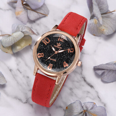RM Luxury Temperament Lady Irregular Mirror Leather Belt Watch Analog Quartz Watch
