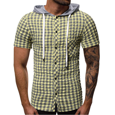 Toponeto Mens Summer Hooded Pocket Button Short Sleeve Plaid T-shirt Top Vest Blouse
Toponeto Mens Summer Hooded Pocket Button Short Sleeve Plaid T-shirt Top Vest Blouse