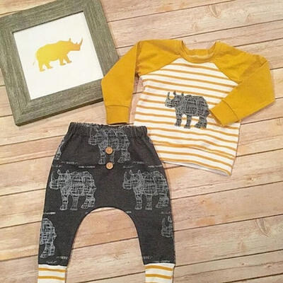 Best Toddler Baby Boy Girl Clothes Rhinoceros Printed Outfits Yellow Tops T-shirt Long Pant 2Pcs Set 0-24M
Best Toddler Baby Boy Girl Clothes Rhinoceros Printed Outfits Yellow Tops T-shirt Long Pant 2Pcs Set 0-24M