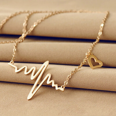 Woman jewelry imitation titanium steel ECG heart-shaped necklace chain necklace Girl Ladies Gifts
Woman jewelry imitation titanium steel ECG heart-shaped necklace chain necklace Girl Ladies Gifts