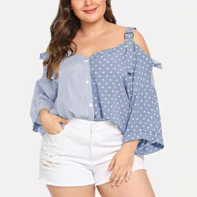 Roseonmyhand Fashion Womens Plus Size Cold Shoulder Patchwork Dot Striped Printed T-shirt
Roseonmyhand Fashion Womens Plus Size Cold Shoulder Patchwork Dot Striped Printed T-shirt