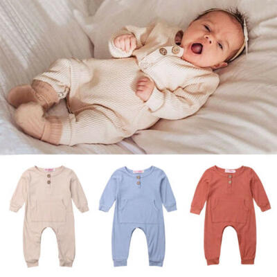 US Newborn Kid Baby Boy Girl Clothes Long Sleeve Romper Jumpsuit Autumn Outfit