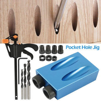 15pcs Pocket Hole Jig Kit 6810mm Angle Drill Guide Set Woodwoorking Tool Hole Puncher Locator Jig Drill Bit Carpentry Tools
15pcs Pocket Hole Jig Kit 6810mm Angle Drill Guide Set Woodwoorking Tool Hole Puncher Locator Jig Drill Bit Carpentry Tools
