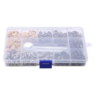 Greensen 120 Sets Metal Snap Fasteners Kit Snap Buttons Press Studs with Fixing Tools for Leather Coat
Greensen 120 Sets Metal Snap Fasteners Kit Snap Buttons Press Studs with Fixing Tools for Leather Coat