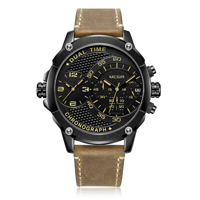 MEGIR 2093G Man Watch Quartz Sport Dual Time Zone Leather Watch Digital Analog Waterproof Wrist Watch with Gift Box
MEGIR 2093G Man Watch Quartz Sport Dual Time Zone Leather Watch Digital Analog Waterproof Wrist Watch with Gift Box