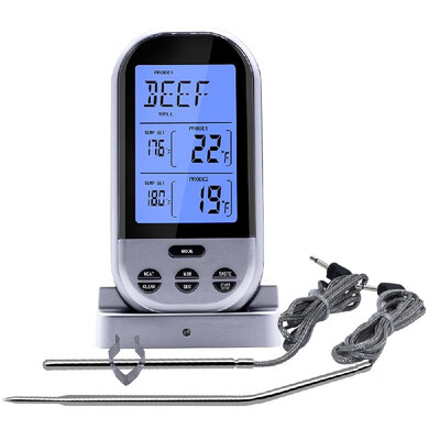 Wireless Meat Thermometer Food Thermometer Barbecue BBQ Grill Smoker Thermometer Cooking Food Oven Digital Thermometer with Dual P
Wireless Meat Thermometer Food Thermometer Barbecue BBQ Grill Smoker Thermometer Cooking Food Oven Digital Thermometer with Dual P
