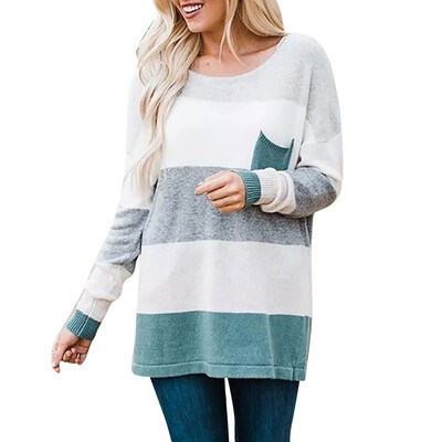 Nomeni Womens Long Sleeve Stripe Sweater Oversized Knitted Pocket Jumper Pullover Top
Nomeni Womens Long Sleeve Stripe Sweater Oversized Knitted Pocket Jumper Pullover Top