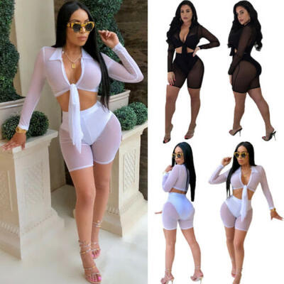 Women Sexy Lingerie Summer Leisure Perspective Mesh Tops Shorts Pants 2Piece Set
Women Sexy Lingerie Summer Leisure Perspective Mesh Tops Shorts Pants 2Piece Set