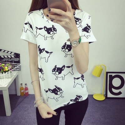 Summer T-shirts Women Cute Dog Printed Tee Shirt Camisas Femininas Poleras De Mujer Femme Tshirt Tops
Summer T-shirts Women Cute Dog Printed Tee Shirt Camisas Femininas Poleras De Mujer Femme Tshirt Tops