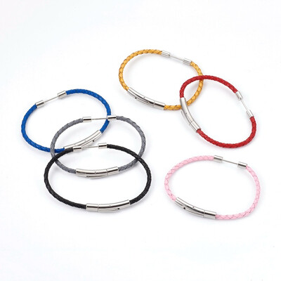 Leather Cord Bracelet Making with Stainless Steel Finding Stainless Steel Color Colorful 7-18"18cm 3mm
Leather Cord Bracelet Making with Stainless Steel Finding Stainless Steel Color Colorful 7-18"18cm 3mm