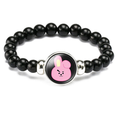 Kpop BTS Bangtan Boys Bracelet Time Gemstone Beaded Retractable Bracelet Fashion Wristband Jewelry for Unisex