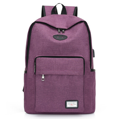 USB backpack mens casual large-capacity canvas travel bag fashion trend bag computer bag