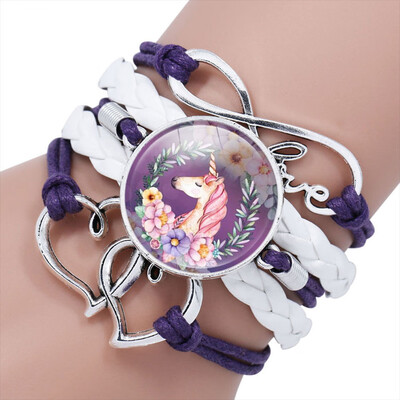 16 Styles Children Cartoon Unicorn Multilayer Bracelet Birthday Gift