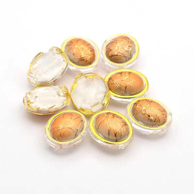 Sew on Taiwan Acrylic Garment Accessories OvalSandyBrownGolden205x16x9mm Hole 1mm
Sew on Taiwan Acrylic Garment Accessories OvalSandyBrownGolden205x16x9mm Hole 1mm