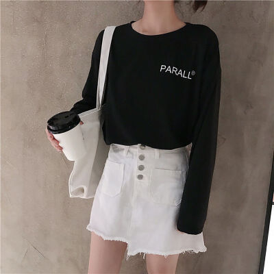 Chic T-shirt Women Autumn O-Neck Letter Printed Loose Long BF Harajuku T-shirt Girls Korean Style Hip Hop Students Tees
Chic T-shirt Women Autumn O-Neck Letter Printed Loose Long BF Harajuku T-shirt Girls Korean Style Hip Hop Students Tees
