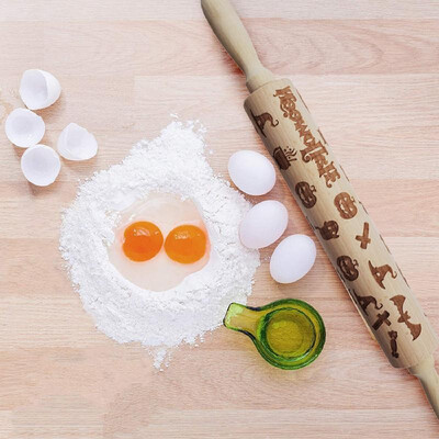 Wooden Rolling Pin with Easy Roll Bearings Halloween Engraved Embossing Rolling Pin Baking Cookies Cake Biscuit Tarts Noodle Dough
Wooden Rolling Pin with Easy Roll Bearings Halloween Engraved Embossing Rolling Pin Baking Cookies Cake Biscuit Tarts Noodle Dough