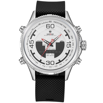 WEIDE WH6306 Quartz Digital Electronic Watch Three Sub-Dials Dual Time Week Second Minute Hour Display 3ATM Waterproof Timer Busin 
WEIDE WH6306 Quartz Digital Electronic Watch Three Sub-Dials Dual Time Week Second Minute Hour Display 3ATM Waterproof Timer Busin