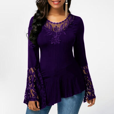 5XL Lace Crochet Blouse Womens Long Sleeve Round Neck Casual Slim Plus Size Shirt Tops
5XL Lace Crochet Blouse Womens Long Sleeve Round Neck Casual Slim Plus Size Shirt Tops
