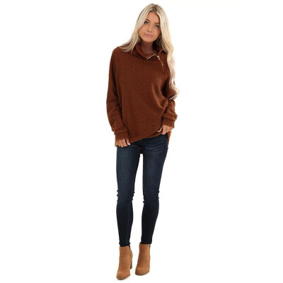 Women Sweathsirt Faux Fur Teddy Bear High Neck Exposed Zipper Crossover Drape Hemline Casual Tops
Women Sweathsirt Faux Fur Teddy Bear High Neck Exposed Zipper Crossover Drape Hemline Casual Tops