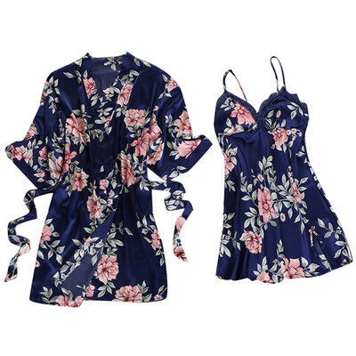 Toponeto Women Sexy Satin Fashion Print Pajamas Sleepwear Sling Robe Long Sleeve Set
Toponeto Women Sexy Satin Fashion Print Pajamas Sleepwear Sling Robe Long Sleeve Set