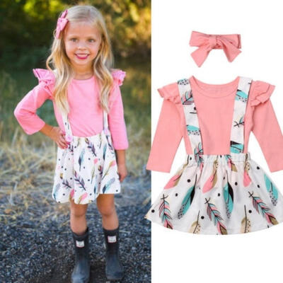 Toddler Newborn Baby Girls T-shirt Tops Dress Outfit Set Toddler Casual Dresses