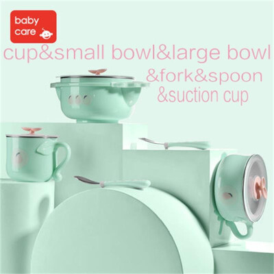 BabyCare 5Pcs Set Baby Silicone Stainless Steel Tableware Feeding Dish Kids Sucker Spoon Fork Cup Baby Food Training Container
BabyCare 5Pcs Set Baby Silicone Stainless Steel Tableware Feeding Dish Kids Sucker Spoon Fork Cup Baby Food Training Container