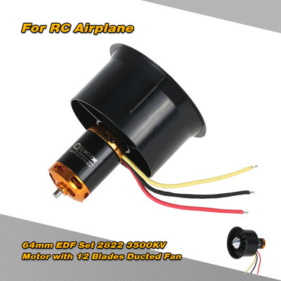 RC Plane Motor Case 64mm EDF Set 2822 3500KV Motor with 12 Blades Ducted Fan for RC Airplane
RC Plane Motor Case 64mm EDF Set 2822 3500KV Motor with 12 Blades Ducted Fan for RC Airplane
