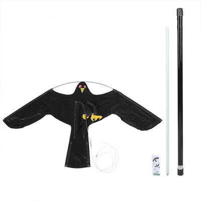 Greensen Extendable Bird Repeller Scarer Flying Hawk Kite with 7m Telescopic Pole
